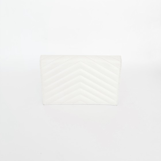 Saint Laurent Monogram Envelope Bag in Quilted Grained Leather